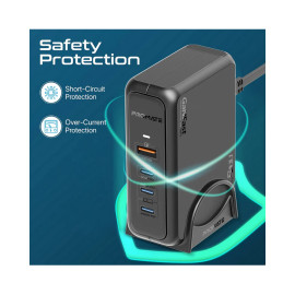 Promate GaNPort-140W 140W Super-Speed GaNFast™ Charging Station with Power Delivery 3.1 & Quick Charge 3.0