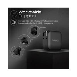 Promate GaNPort4-100PD 100W Power Delivery GaNFast™ Charger with Quick Charge 3.0