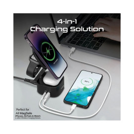 Promate Rubix-65W-UK 65W GaNFast™ Foldable MagSafe Compatible Wireless Charging Station