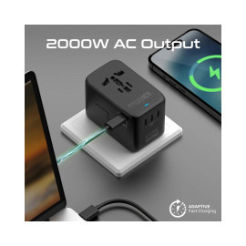 Promate TripMate-GaN100 100W Power Delivery GaNFast™ Multi-Port Travel Adapter