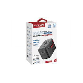 Promate TripMate-GaN100 100W Power Delivery GaNFast™ Multi-Port Travel Adapter