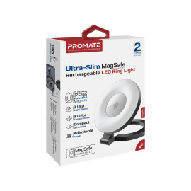 Promate MagHalo Ultra-Slim MagSafe Compatible Rechargeable LED Ring Light