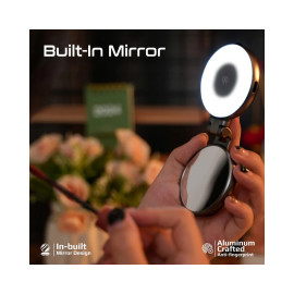 Promate MagHalo-Pro 360° Rotatable Ultra-Slim MagSafe Compatible Rechargeable LED Ring Light - Black