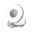 Promate MagHalo-Pro 360° Rotatable Ultra-Slim MagSafe Compatible Rechargeable LED Ring Light - Grey