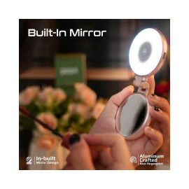 Promate MagHalo-Pro 360° Rotatable Ultra-Slim MagSafe Compatible Rechargeable LED Ring Light - Rose Gold