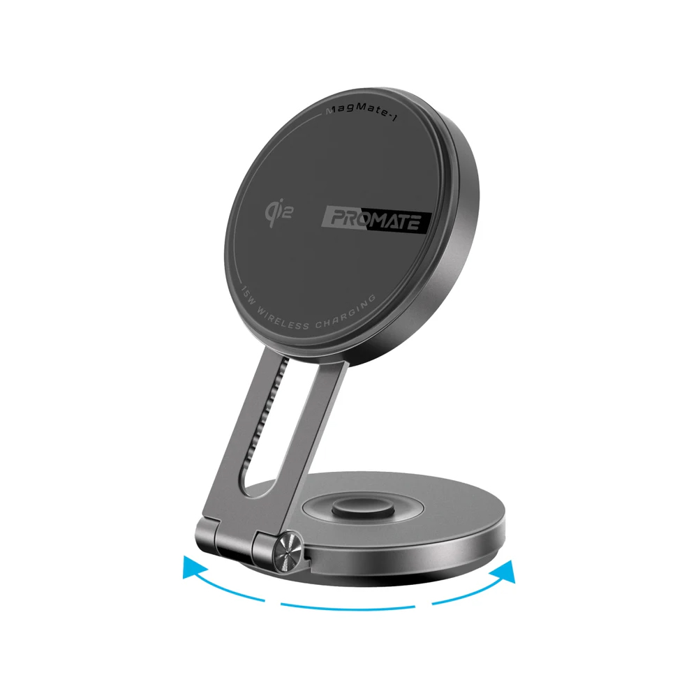 Promate MagMate-1 15W Qi2 Certified Extending Magnetic Wireless Smartphone Charging Mount