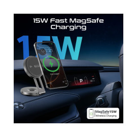 Promate MagMate-1 15W Qi2 Certified Extending Magnetic Wireless Smartphone Charging Mount