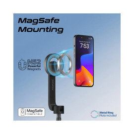 Promate MagStick MagSafe Compatible Foldable Selfie Stick with BT Remote Control