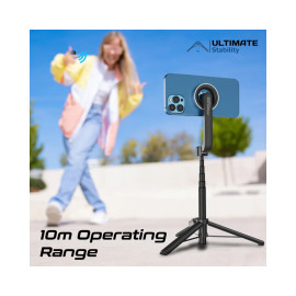 Promate MagStick MagSafe Compatible Foldable Selfie Stick with BT Remote Control