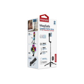 Promate MagStick MagSafe Compatible Foldable Selfie Stick with BT Remote Control