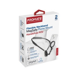 Promate MagView Flexible Neckband MagSafe Compatible Phone Mount for Handsfree POV