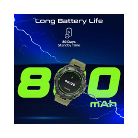 Promate XWatch-R19 1.53" Round Screen Fitness Tracker Smartwatch with BT Calling - Midnight Green