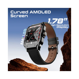 Promate XWatch-RM ActivLife™ Curved AMOLED Screen Smartwatch with BT Calling - Black