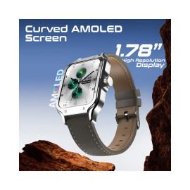Promate XWatch-RM ActivLife™ Curved AMOLED Screen Smartwatch with BT Calling - Silver