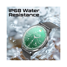 Promate xWatch-US13 1.32" Curved AMOLED Screen Fitness Tracker Smartwatch w/ BT Calling - Black