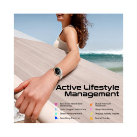 Promate xWatch-US13 1.32" Curved AMOLED Screen Fitness Tracker Smartwatch w/ BT Calling - Rose Gold