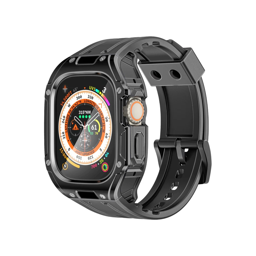 Promate CaseBand Durable Protection Watch Case with TPU Watch Band - Black