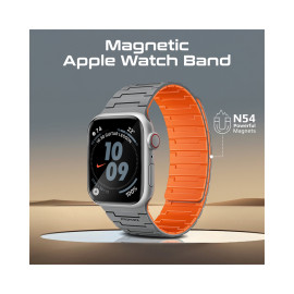 Promate MagBand-MS Premium Magnetic Silicone Watch Band - Grey
