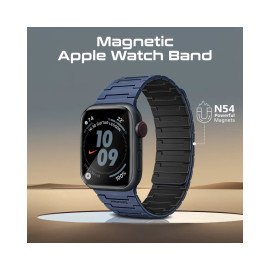 Promate MagBand-MS Premium Magnetic Silicone Watch Band - Navy