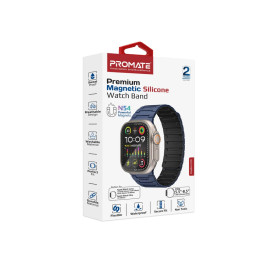 Promate MagBand-MS Premium Magnetic Silicone Watch Band - Navy