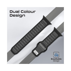 Promate SiliBand-DC Durable Two-Toned Silicone Sporty Watch Band - Black