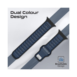 Promate SiliBand-DC Durable Two-Toned Silicone Sporty Watch Band - Blue