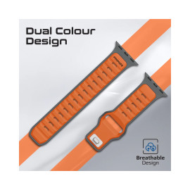 Promate SiliBand-DC Durable Two-Toned Silicone Sporty Watch Band - Orange