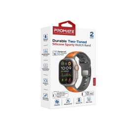 Promate SiliBand-DC Durable Two-Toned Silicone Sporty Watch Band - Orange