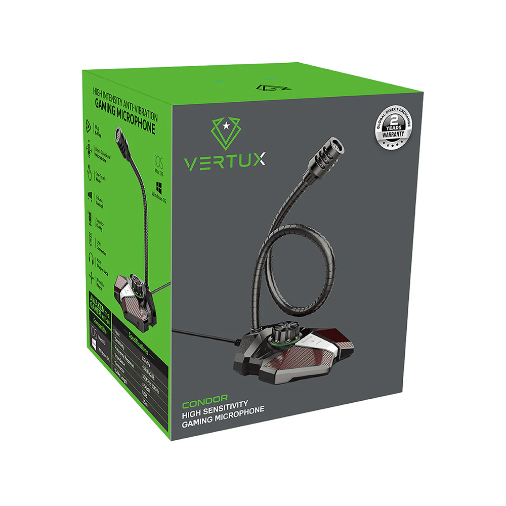 Vertux Condor USB Gaming Microphone with RGB Lighting