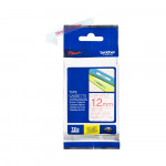 Brother Genuine TZe-132 Labelling Tape Cassette – Red On Clear, 12mm wide