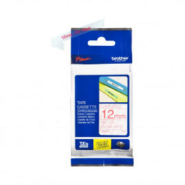 Brother Genuine TZe-132 Labelling Tape Cassette – Red On Clear, 12mm wide Brother Genuine TZe-132 Labelling Tape Cassette – Red On Clear, 12mm wide