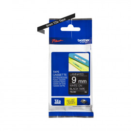 Brother Genuine TZe-325 Labelling Tape Cassette – White on Black, 9mm wide Brother Genuine TZe-325 Labelling Tape Cassette – White on Black, 9mm wide