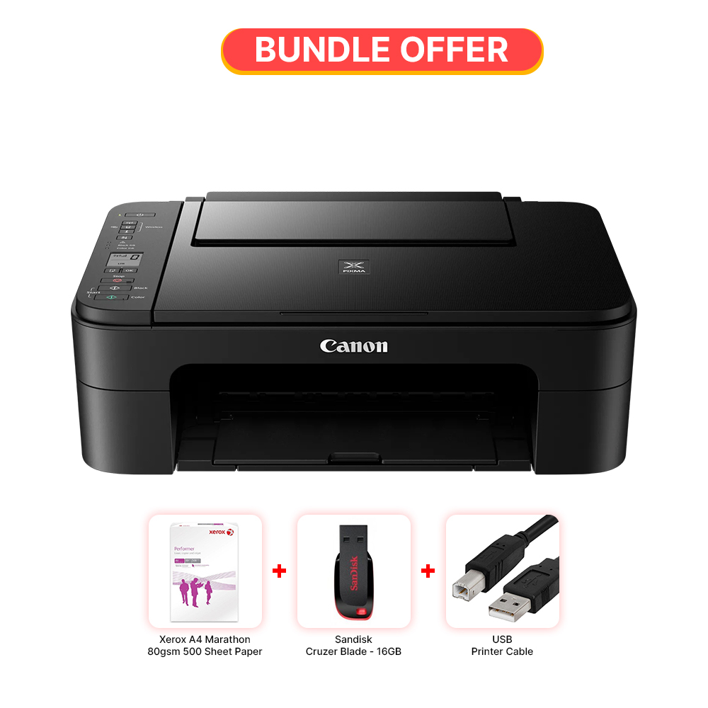 Canon PIXMA TS3340 All-in-One Inkjet Printer Black - Bundle