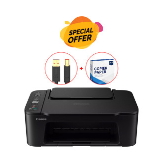 Canon PIXMA TS3640 Wireless Colour All-in-One Inkjet Photo Printer + USB Cable + A4 Paper Combo
