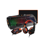 Meetion C500 – 4-in1 Combo Gaming Keyboard, Mouse and Mouse pad with Gaming Headset, Wired LED RGB Backlight for Computer PC/Laptop - Black