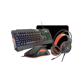 Meetion MT C505 4 in 1 Gaming Combo Kit: RGB Keyboard, 3200DPI Mouse, Backlit Headphone With Omni Directional Microphone, High Precision Mouse Pad