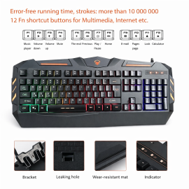 Meetion C500 – 4-in1 Combo Gaming Keyboard, Mouse and Mouse pad with Gaming Headset, Wired LED RGB Backlight for Computer PC/Laptop - Black