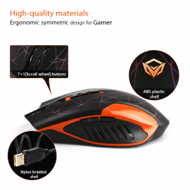 Meetion C500 – 4-in1 Combo Gaming Keyboard, Mouse and Mouse pad with Gaming Headset, Wired LED RGB Backlight for Computer PC/Laptop - Black