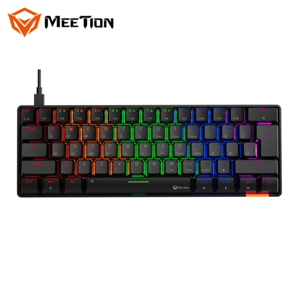 MeeTion MK005 Wired 60% Mini Gaming Mechanical Keyboard English-Arabic (BLACK)