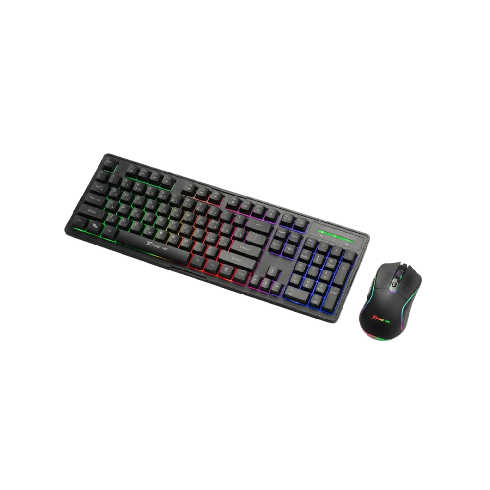 XT ME MK-502BK AR Wired Keyboard & Mouse Combo – RGB Gaming Mouse 7200 DPI 6D