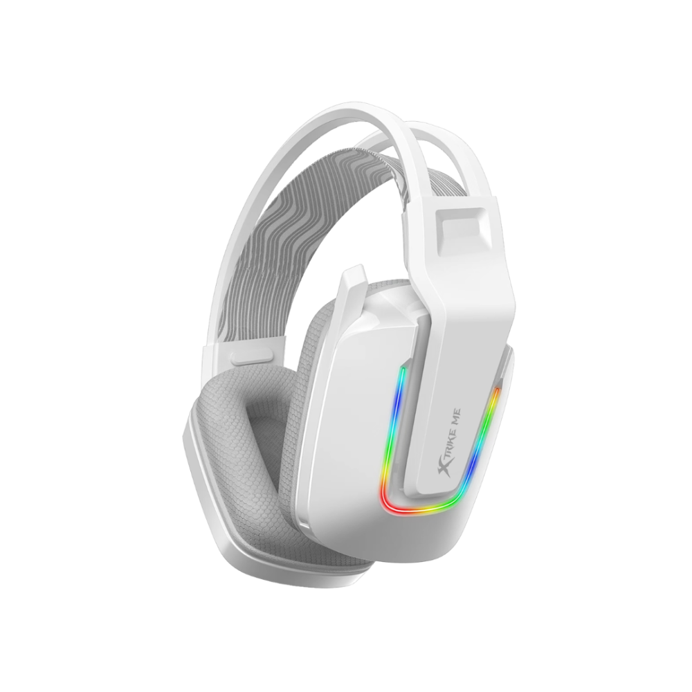 XTRIKE ME GH-712 WH RGB Wired Gaming Headset White – 50mm Stereo Mic USB 3.5mm